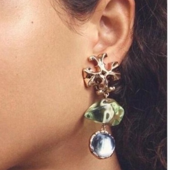 Tory Burch Roxanne double drop statement earrings - Picture 2 of 7